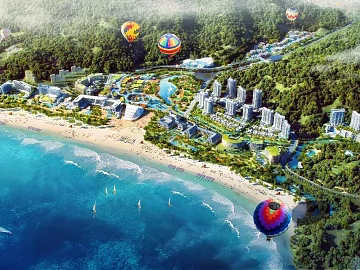 Aerial view of coastal resort texture (ID:ffaeh039839)