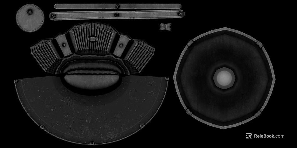 Deep gray old metal mechanical components texture
