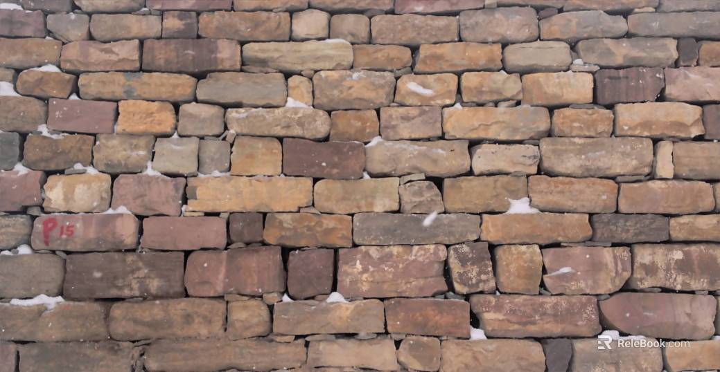 Culture stone damaged red brick wall texture