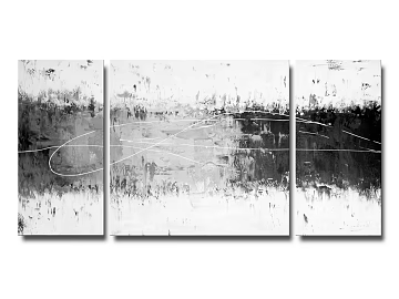 Black and White Abstract Triple Decorative Painting Living Room Hanging Painting texture (ID:ffaeh733876)