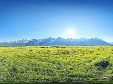 Blue Sky White Clouds Lawn Hillside HDR texture (ID:ffach666655)