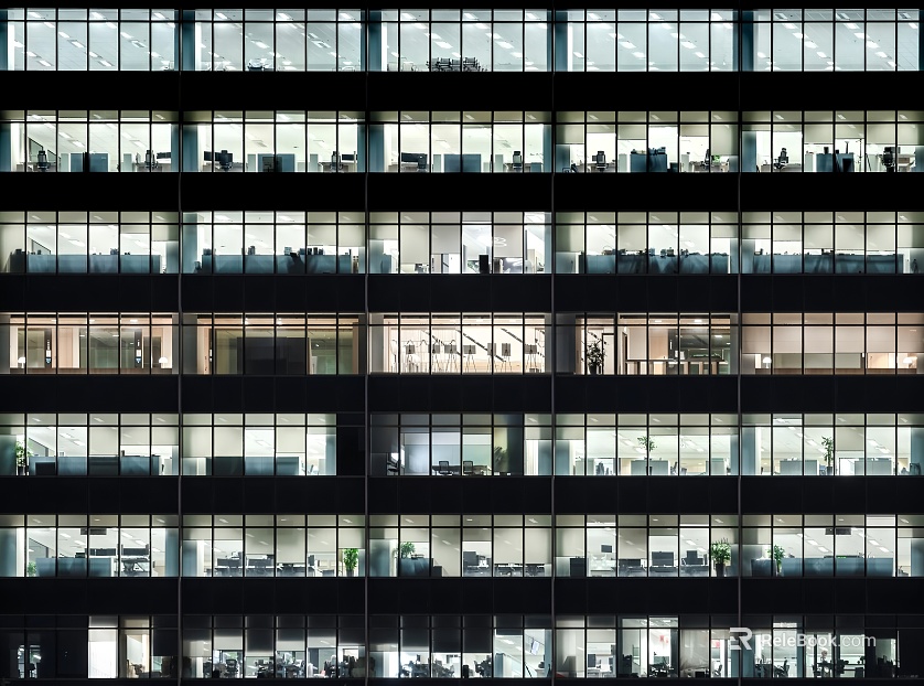 Building Facade Commercial Glass Inner Glass Glass Inner Night Glass Office Glass Inner Office Glass texture