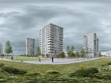 Clean atmosphere community green space panorama texture (ID:ffach528938)