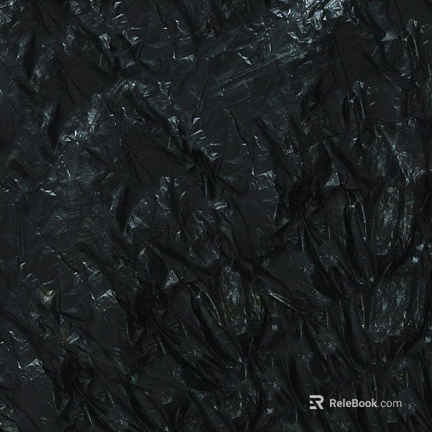 black pleated plastic cloth texture