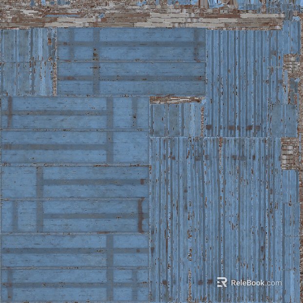Industrial wind blue old metal plate wall texture