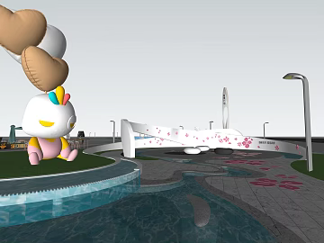 Cartoon wind commercial plaza scene texture (ID:ffaeh609984)