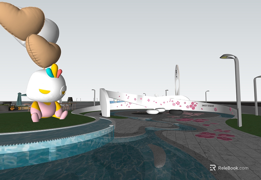 Cartoon wind commercial plaza scene texture