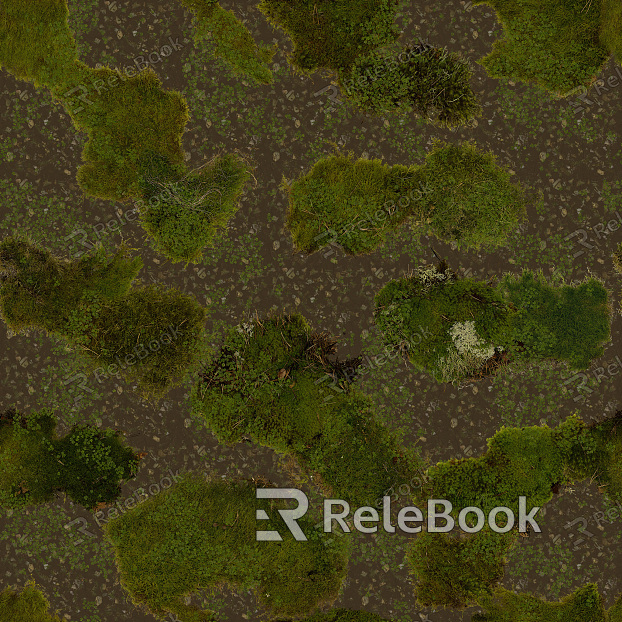 A lone, weathered wooden boat rests on a sandy shore, framed by lush green foliage and moss-covered rocks, under a cloudy gray sky.