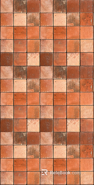 Retro Silent Clay Red Square Antique Brick texture