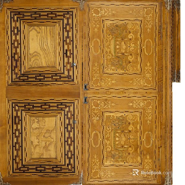 Vintage yellow-brown wood panel door decoration texture