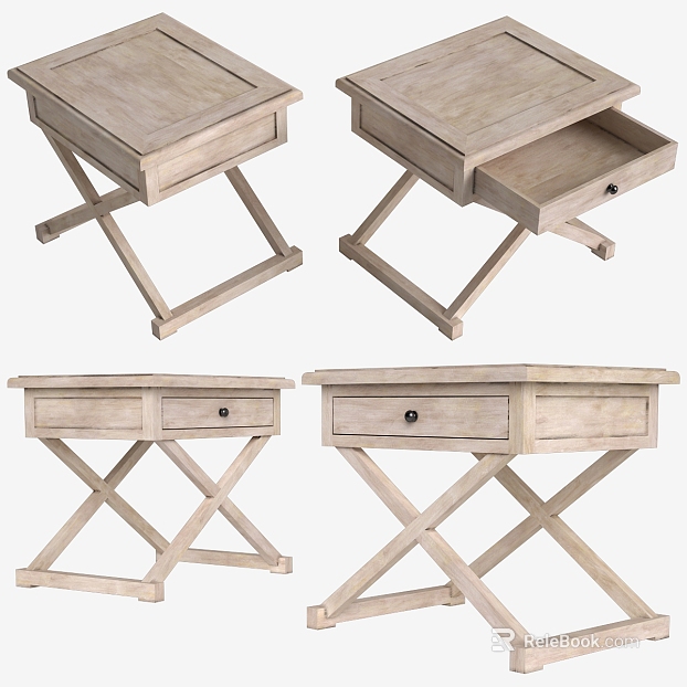 Light log color American side table bedroom bedside table texture