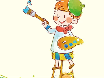 cartoon painting 3d model