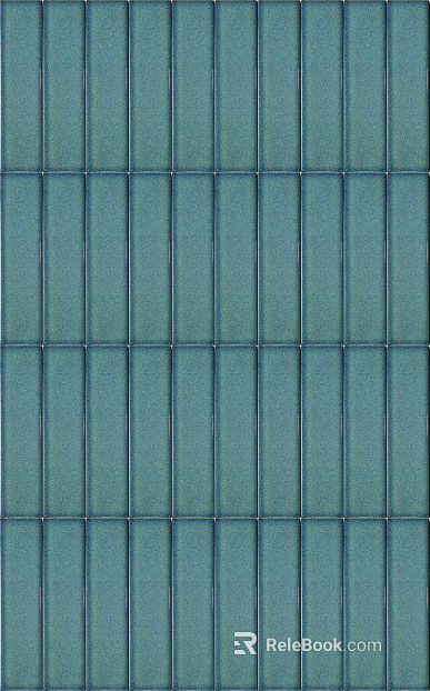 Peacock blue long handmade brick texture