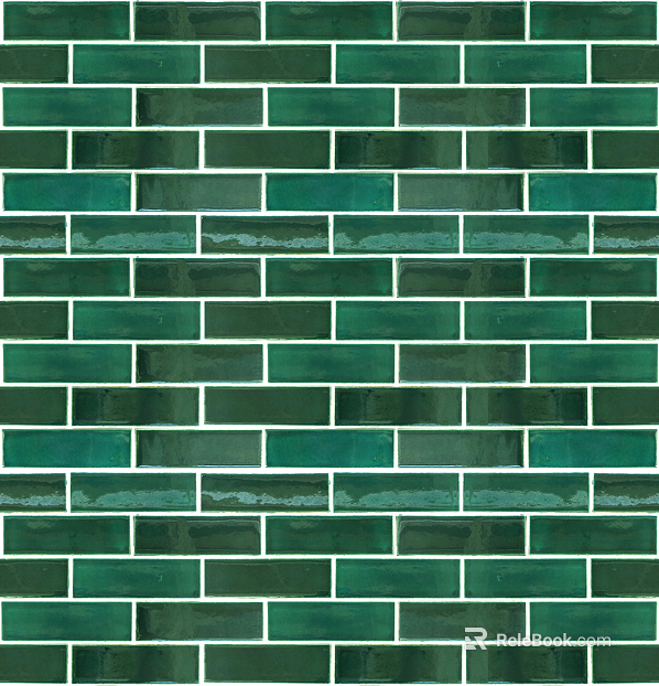 Brick wall green gradient retro wall tiles texture