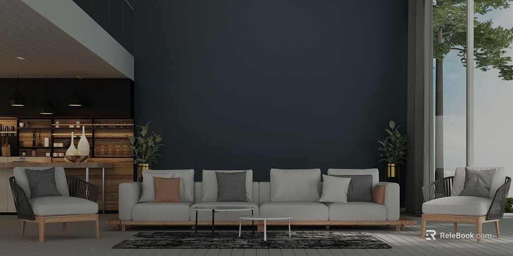 Modern wind dark gray latex paint living room background wall texture