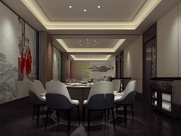 New Chinese-style dark wood floor restaurant floor texture (ID:ffaeh910296)
