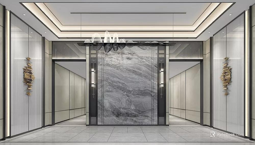 Light Luxury Grey-tone Marble Entrance Background Wall texture