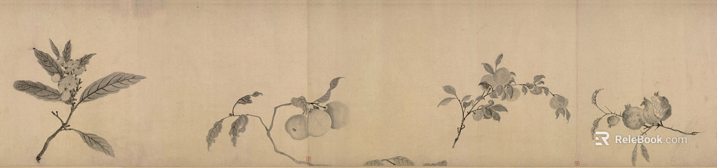 Song Dynasty Aesthetics, Classical Paintings, Song‑Era Hanging Scrolls, Chinese‑Style Wall Art, Antique Charm, Botanical Art texture
