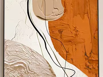 Warm Brown Tone Abstract Decorative Painting Living Room Hanging Painting texture (ID:ffaeh598996)