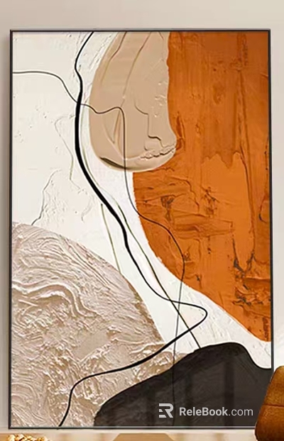 Warm Brown Tone Abstract Decorative Painting Living Room Hanging Painting texture