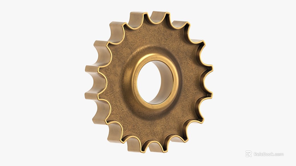 Brass color old metal gear industrial components texture
