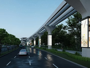 Urban Night Elevated Road Exterior texture (ID:ffaeh554364)