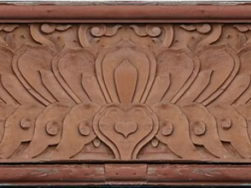 Warm Brown Chinese Wood Carved Component Decoration texture (ID:ffaeh054296)