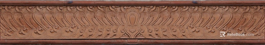 Warm Brown Chinese Wood Carved Component Decoration texture