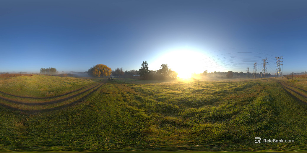sunrise big lawn landscape hdr texture