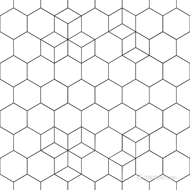 Hexagonal Brick Hexagonal Lattice Black and White texture