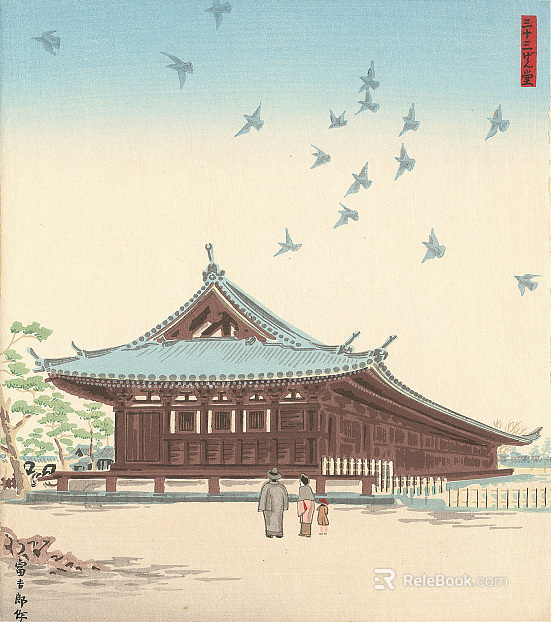 Japanese Ukiyo-e Landscape Painting Japanese Famous Scenic Spot Painting texture