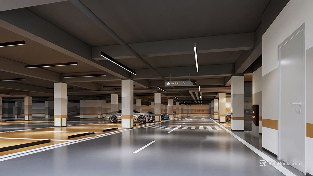 Modern gray floor paint underground garage texture