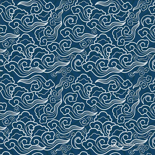 Blue Chinese Xiangyun Wallpaper texture