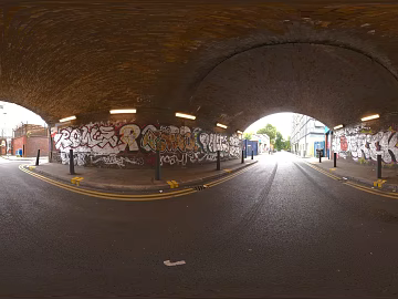Urban bridge bottom road graffiti wall daytime HDR texture (ID:ffabg27461)