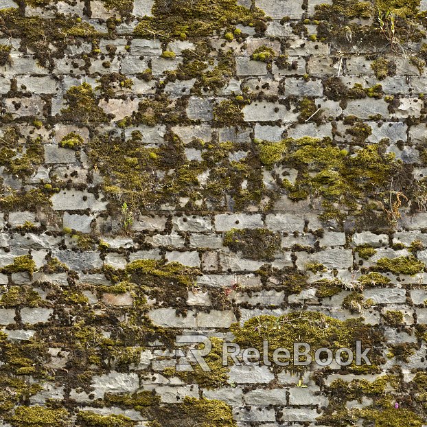 A rustic outdoor scene featuring a robust stone brick wall, textured with age and character, set against a backdrop of lush greenery, blending nature's beauty with man-made structure. The wall showcases varying hues of gray and brown, highlighting its natural charm and durability.