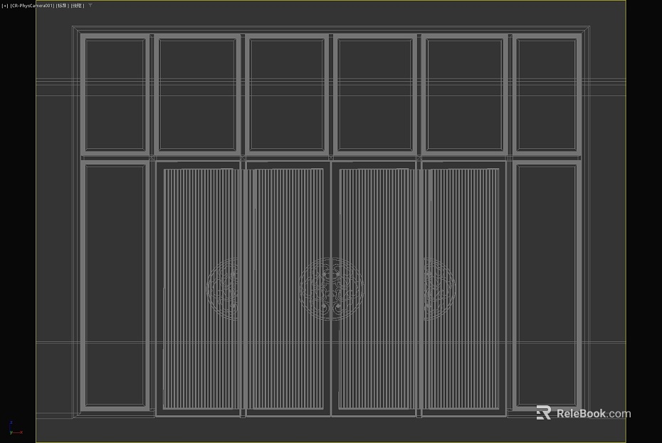 New Chinese-style carved wooden grille door texture
