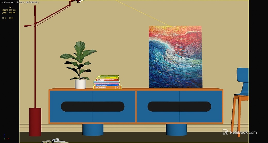 Abstract waves oil painting living room decorative painting texture