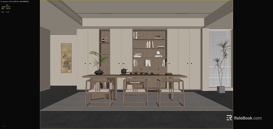 New Chinese Style Light Log Color Tea Room Space texture