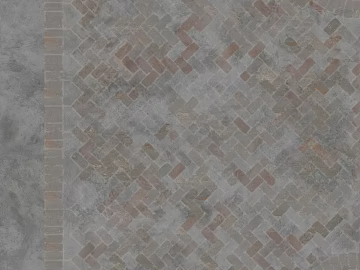 Grey red antique brick courtyard floor texture (ID:ffaeh973389)