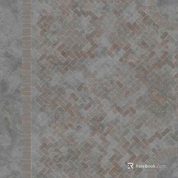 Grey red antique brick courtyard floor texture
