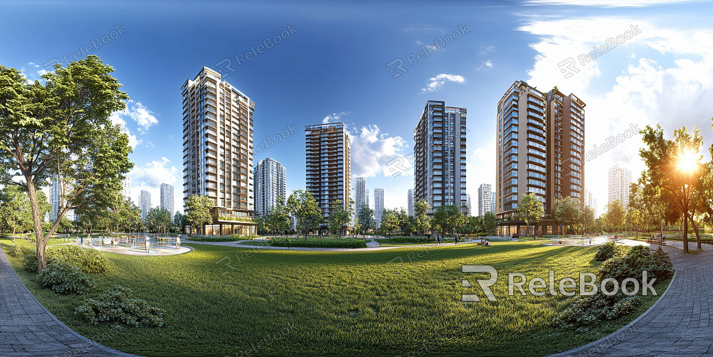 Clean Greenbelt City Panorama HDR texture