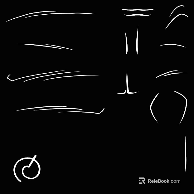 Black and white hand-painted line brush texture