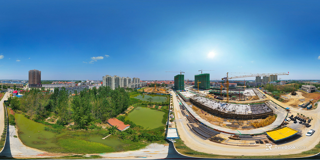 HDR City Construction Site Panorama texture