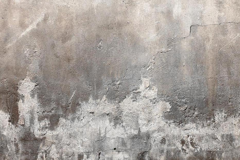 Cement peeling off the gray wall texture