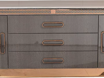 Light Luxury Dark Grey Leather TV Cabinet texture (ID:ffaeh555839)