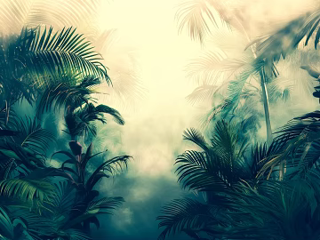 European Literary Plants Tropical Rainforest Wallpaper texture (ID:ffach698006)