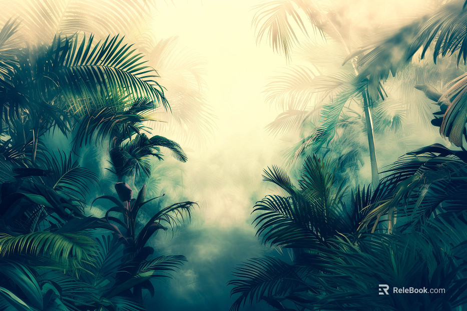 European Literary Plants Tropical Rainforest Wallpaper texture