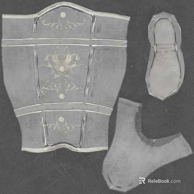 Vintage silver pattern metal component decoration texture