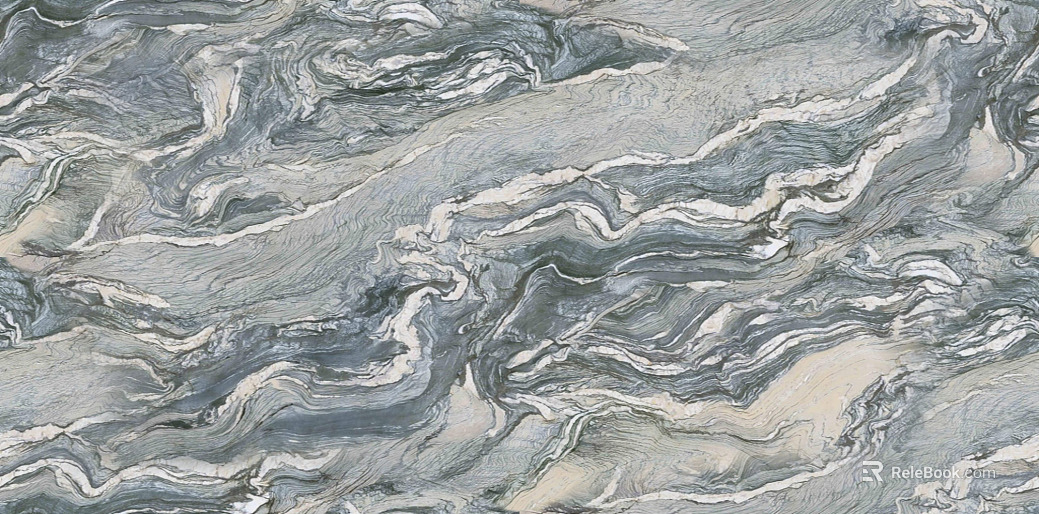 Modern New Chinese Style Blue Grey Wave Marble texture