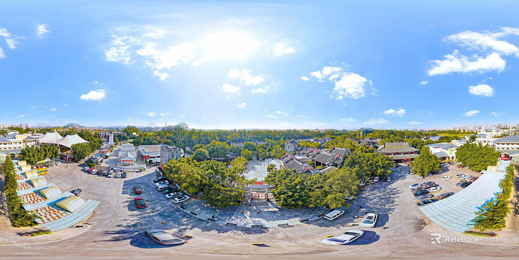 HDR Tourism Ecological Ancient Town Panoramic View texture